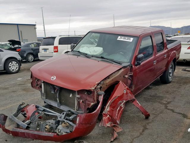 1N6ED27T54C402233 - 2004 NISSAN FRONTIER C BURGUNDY photo 2