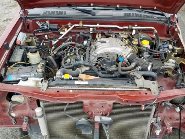 1N6ED27T54C402233 - 2004 NISSAN FRONTIER C BURGUNDY photo 7