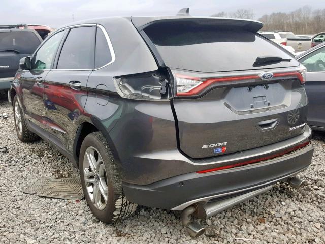 2FMTK3K8XFBC22043 - 2015 FORD EDGE TITAN GRAY photo 3