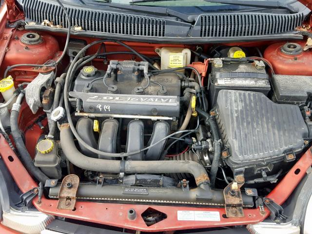 1B3ES46C5YD597077 - 2000 DODGE NEON BASE ORANGE photo 7