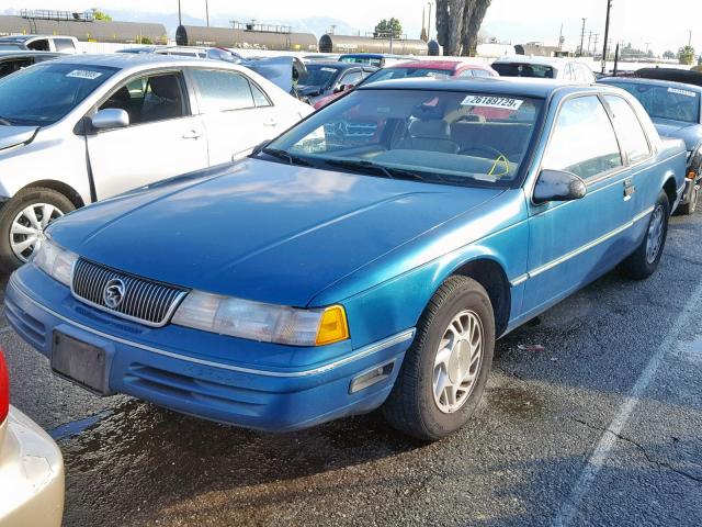 1MEPM60T0NH605417 - 1992 MERCURY COUGAR LS GREEN photo 2