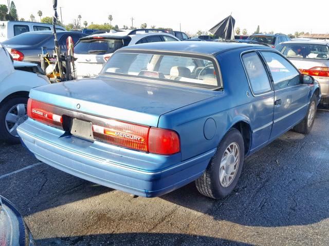 1MEPM60T0NH605417 - 1992 MERCURY COUGAR LS GREEN photo 4