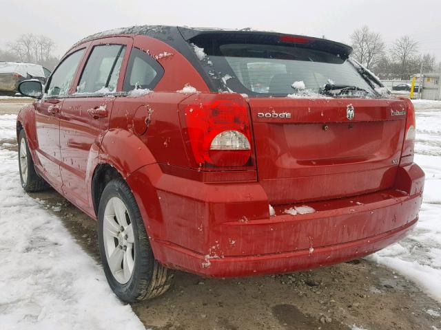 1B3CB4HA5AD612511 - 2010 DODGE CALIBER SX MAROON photo 3