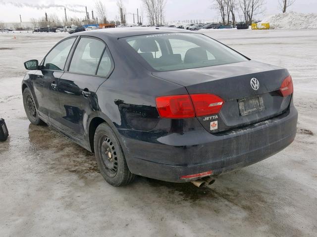 3VW1K7AJ9DM428888 - 2013 VOLKSWAGEN JETTA BASE BLACK photo 3