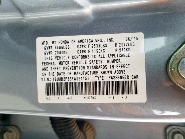 19UUB2F59FA024151 - 2015 ACURA TLX TECH  photo 10