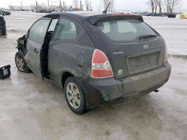 KMHCN35C48U097772 - 2008 HYUNDAI ACCENT BAS BLACK photo 3