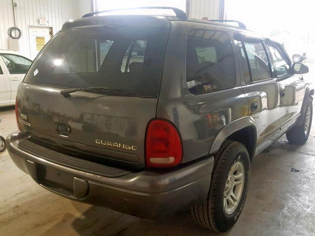 1B4HR48NX2F180410 - 2002 DODGE DURANGO SL GRAY photo 4