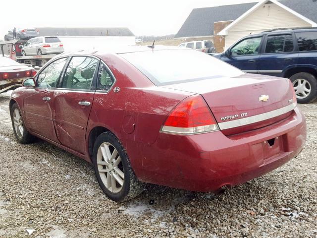 2G1WU583X89201912 - 2008 CHEVROLET IMPALA LTZ RED photo 3