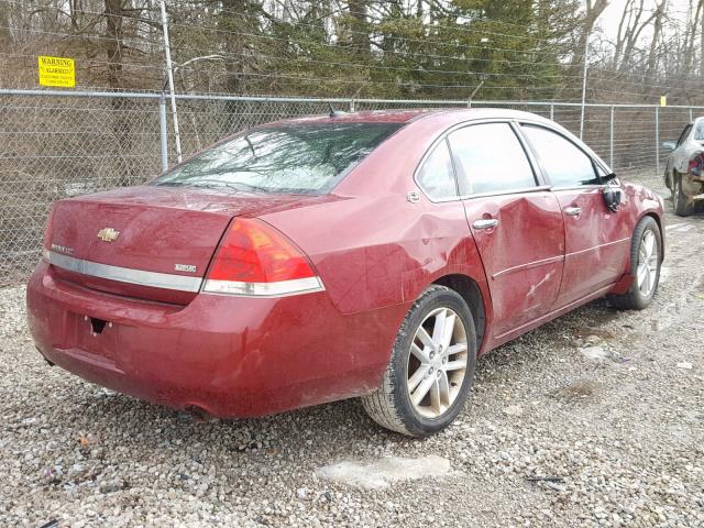 2G1WU583X89201912 - 2008 CHEVROLET IMPALA LTZ RED photo 4