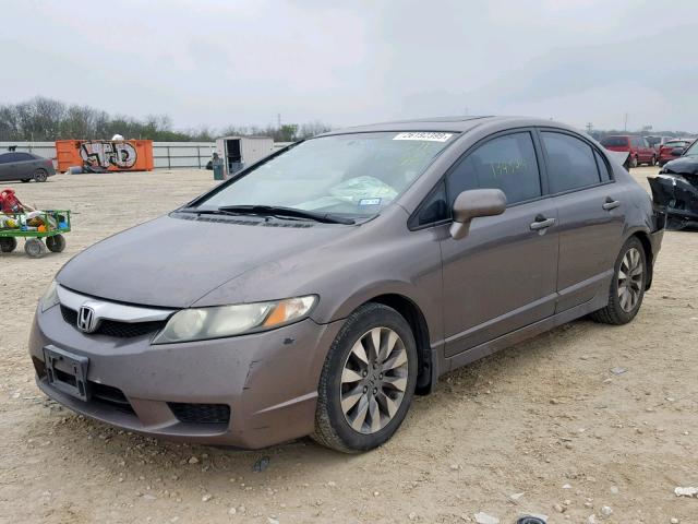 2HGFA16969H511385 - 2009 HONDA CIVIC EXL GRAY photo 2