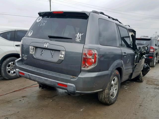 5FNYF28358B027106 - 2008 HONDA PILOT SE GRAY photo 4