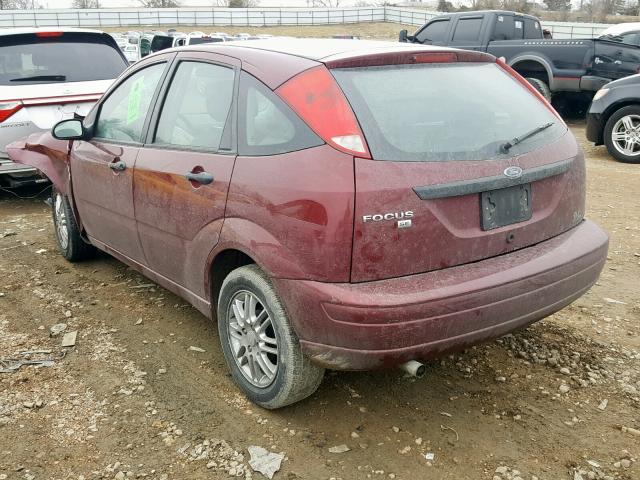 1FAFP37N37W335159 - 2007 FORD FOCUS ZX5 MAROON photo 3