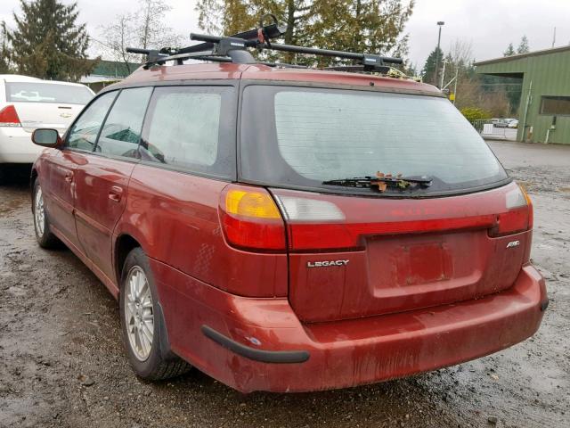 4S3BH625546304697 - 2004 SUBARU LEGACY L S RED photo 3