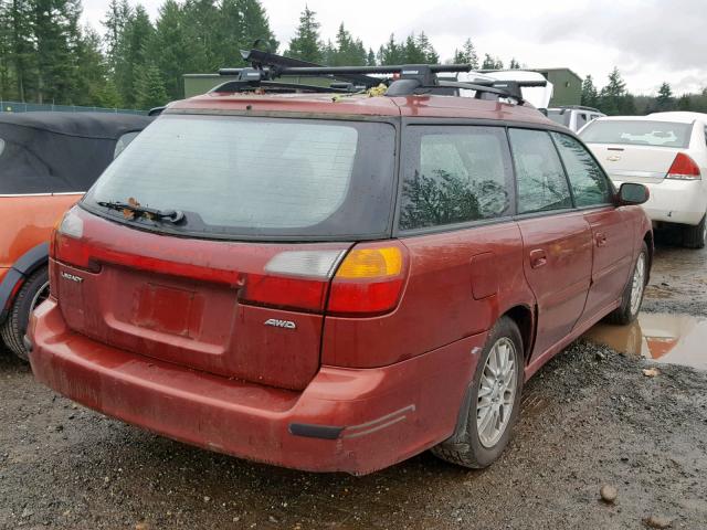 4S3BH625546304697 - 2004 SUBARU LEGACY L S RED photo 4