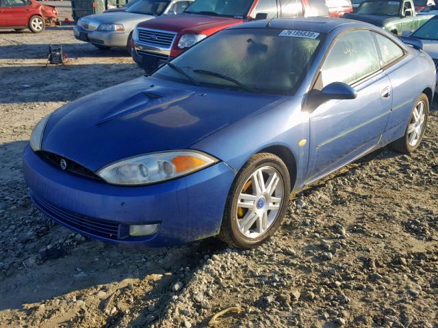 1ZWFT61L025618012 - 2002 MERCURY COUGAR V6 BLUE photo 2