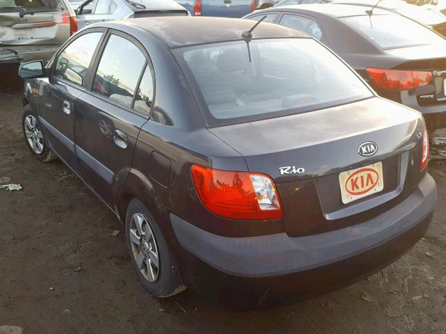 KNADE123166169608 - 2006 KIA RIO BLACK photo 3