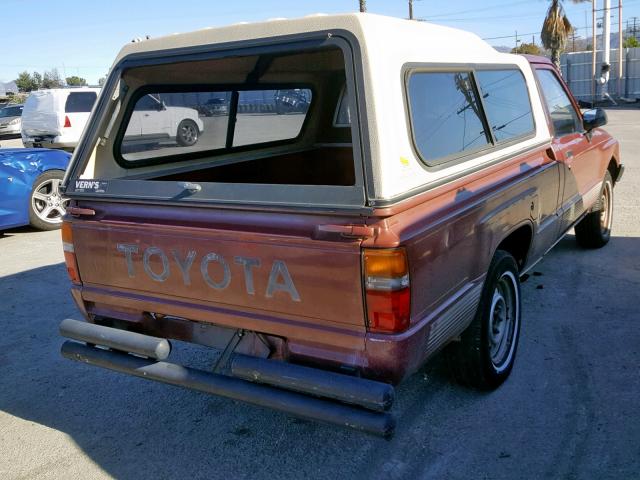 JT4RN50R9H0318599 - 1987 TOYOTA PICKUP 1/2 BURGUNDY photo 4