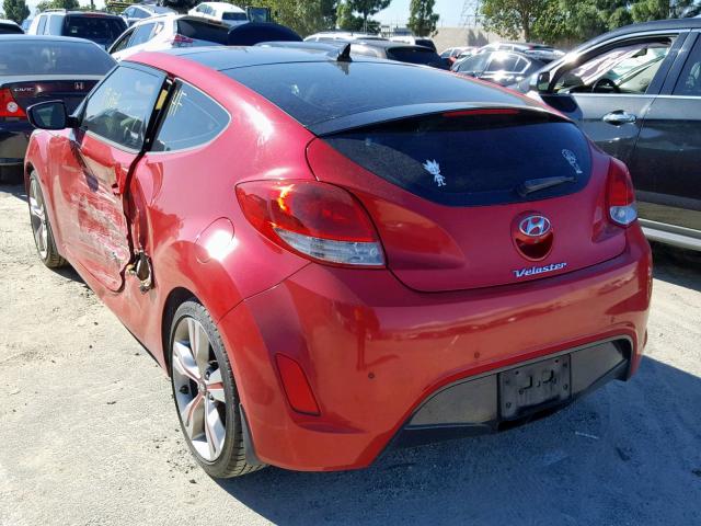 KMHTC6AD2CU022681 - 2012 HYUNDAI VELOSTER B RED photo 3