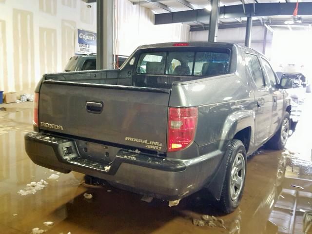 5FPYK1F29BB007939 - 2011 HONDA RIDGELINE GRAY photo 4