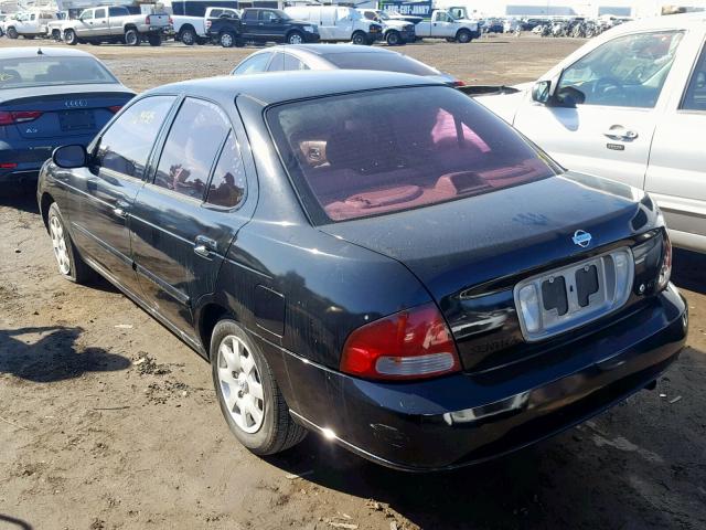 3N1CB51A52L553537 - 2002 NISSAN SENTRA GXE BLACK photo 3