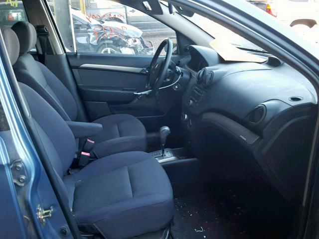 KL1TD56607B104228 - 2007 CHEVROLET AVEO BASE ლურჯი ფოტო 5