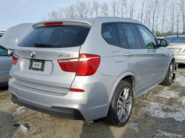 5UXWX7C56G0S16675 - 2016 BMW X3 XDRIVE3 SILVER photo 4