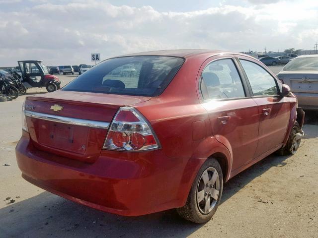 KL1TD5DE8BB211563 - 2011 CHEVROLET AVEO LS RED photo 4