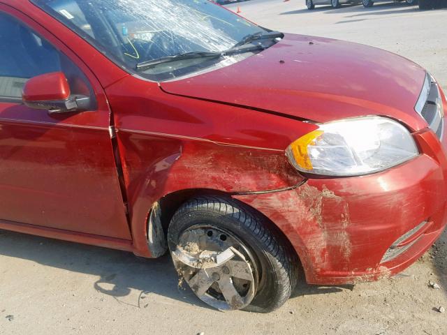 KL1TD5DE8BB211563 - 2011 CHEVROLET AVEO LS RED photo 9