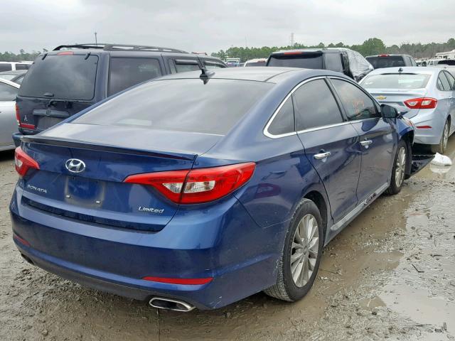 5NPE34AF2FH230402 - 2015 HYUNDAI SONATA SPO BLUE photo 4