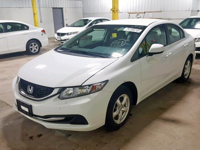 19XFB5F57DE000322 - 2013 HONDA CIVIC NATU WHITE photo 2