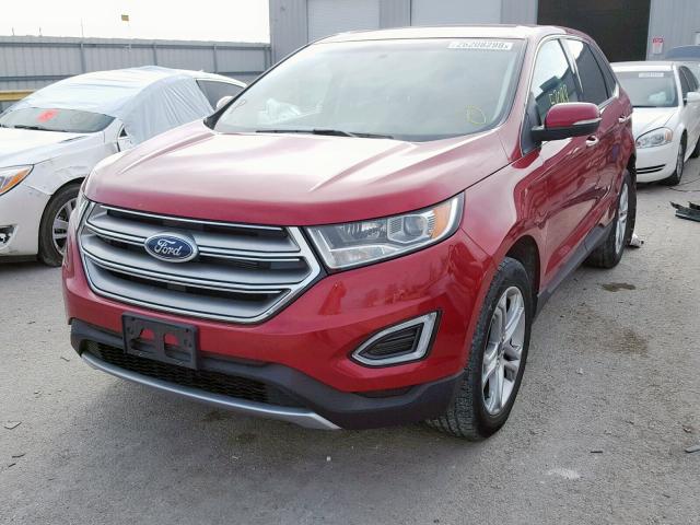 2FMTK3K84FBB91906 - 2015 FORD EDGE TITAN RED photo 2