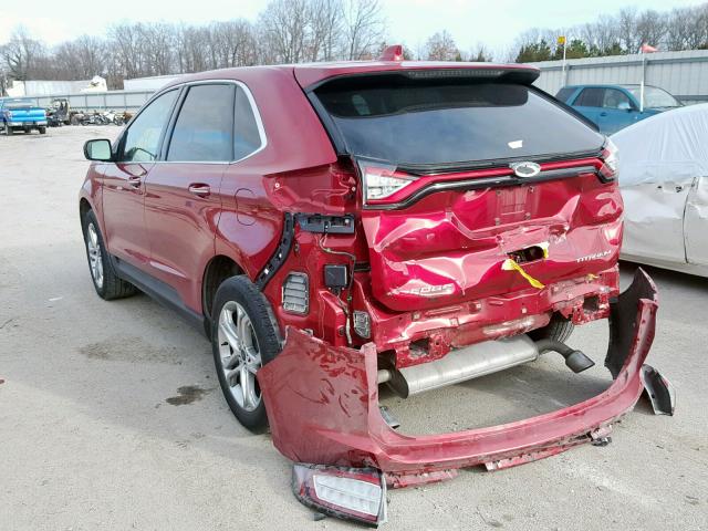 2FMTK3K84FBB91906 - 2015 FORD EDGE TITAN RED photo 3