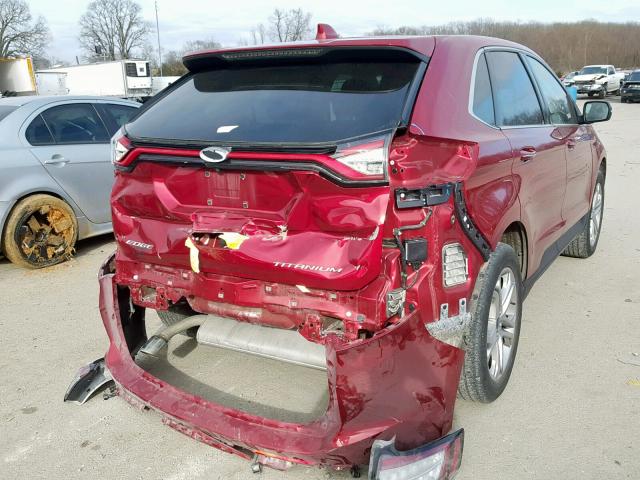 2FMTK3K84FBB91906 - 2015 FORD EDGE TITAN RED photo 4