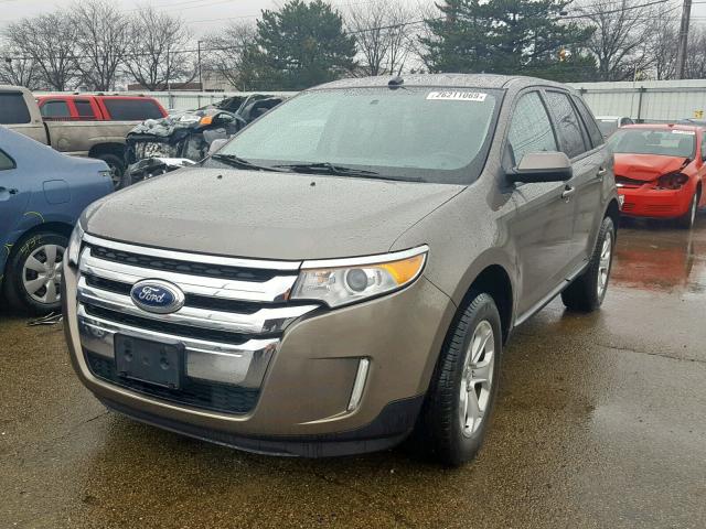 2FMDK4JC1DBC41156 - 2013 FORD EDGE SEL GRAY photo 2