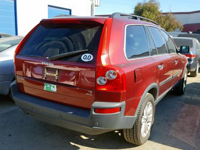 YV1CZ911551167920 - 2005 VOLVO XC90 T6 RED photo 4