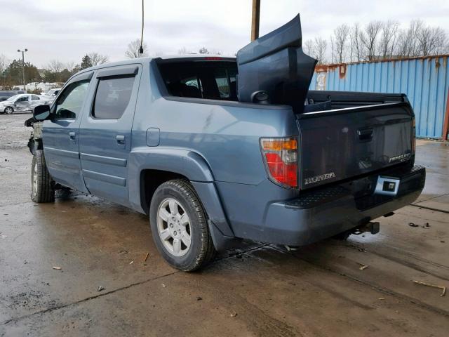 2HJYK16516H505955 - 2006 HONDA RIDGELINE BLUE photo 3