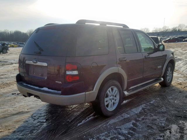 1FMEU74E57UA71069 - 2007 FORD EXPLORER E BURGUNDY photo 4