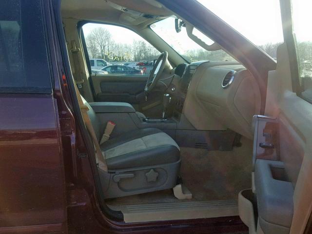 1FMEU74E57UA71069 - 2007 FORD EXPLORER E BURGUNDY photo 5