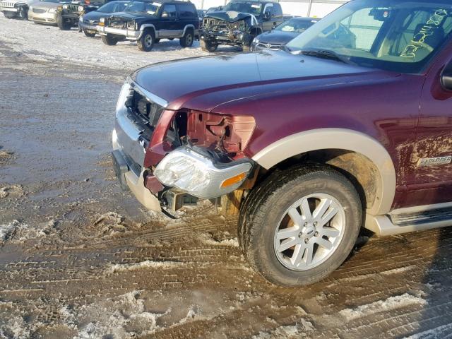 1FMEU74E57UA71069 - 2007 FORD EXPLORER E BURGUNDY photo 9