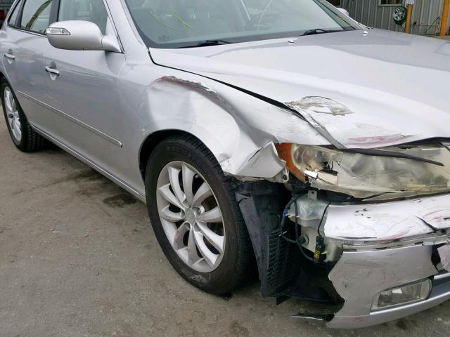 KMHFC46F48A305300 - 2008 HYUNDAI AZERA SE SILVER photo 9