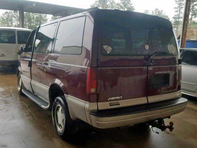 1GNDM19W51B139153 - 2001 CHEVROLET ASTRO BURGUNDY photo 3