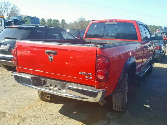 1D7KS28C87J527307 - 2007 DODGE RAM 2500 S RED photo 4