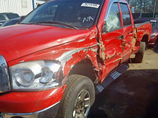 1D7KS28C87J527307 - 2007 DODGE RAM 2500 S RED photo 9