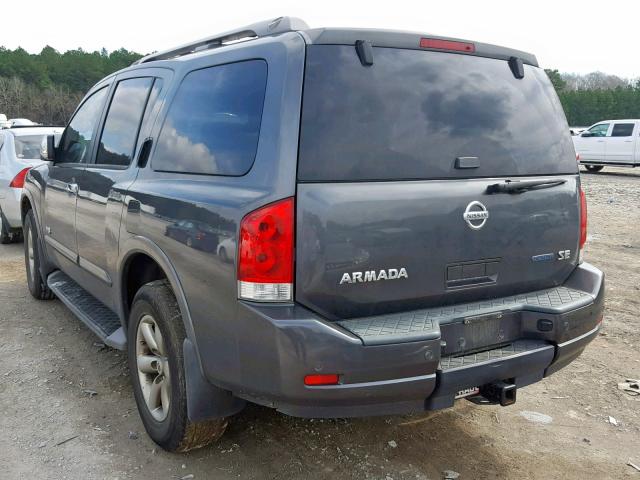 5N1BA08D58N620513 - 2008 NISSAN ARMADA SE GRAY photo 3