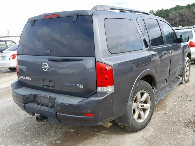 5N1BA08D58N620513 - 2008 NISSAN ARMADA SE GRAY photo 4