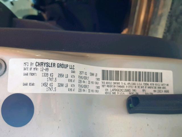 1J4PR4GK2AC126003 - 2010 JEEP GRAND CHER SILVER photo 10