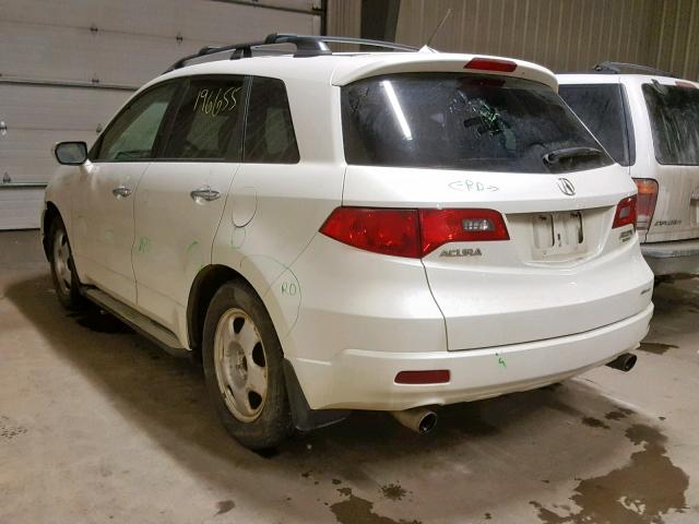 5J8TB18597A803165 - 2007 ACURA RDX TECHNO WHITE photo 3