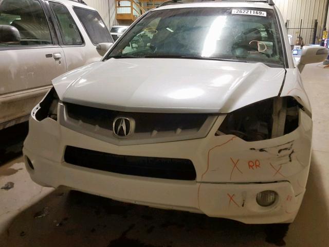 5J8TB18597A803165 - 2007 ACURA RDX TECHNO WHITE photo 9