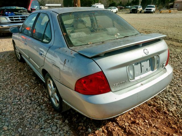 3N1AB51A23L735267 - 2003 NISSAN SENTRA SE- SILVER photo 3