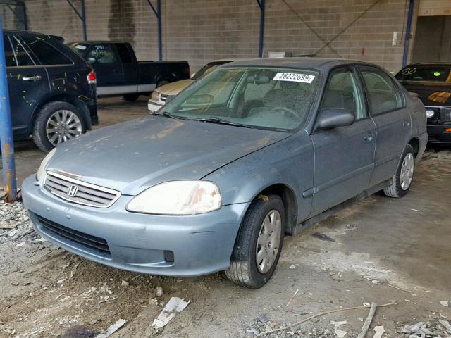 2HGEJ6613YH500118 - 2000 HONDA CIVIC BASE TURQUOISE photo 2